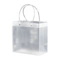 Promotional Cheap Custom Logo Waterproof Simple Clear PlasticTote Bag Portable PP Transparent Shopping Bags